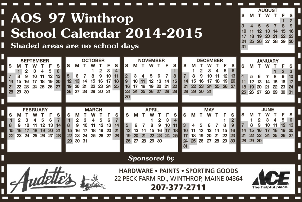 Winthrop public schools bus routes and school calendar