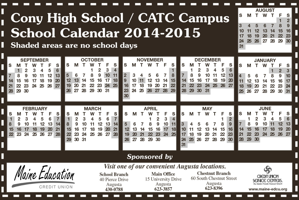 Augusta area school calendar