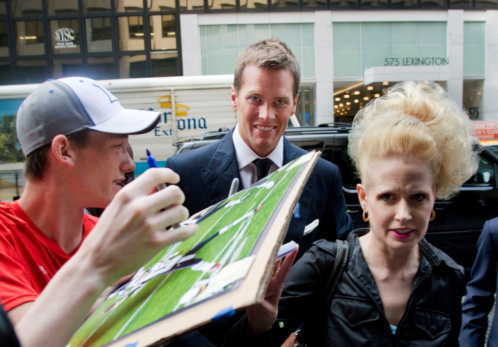 New England Patriot's quarterback Tom Brady arrives for his appeal hearing at NFL headquarters in New York on Tuesday. The Associated Press