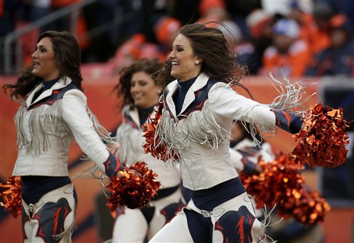 The Denver Broncos cheerleaders during the second half of an NFL