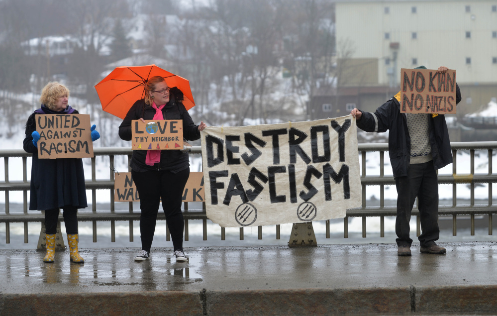 Anti KKK rally held in Skowhegan in response to fliers advertising