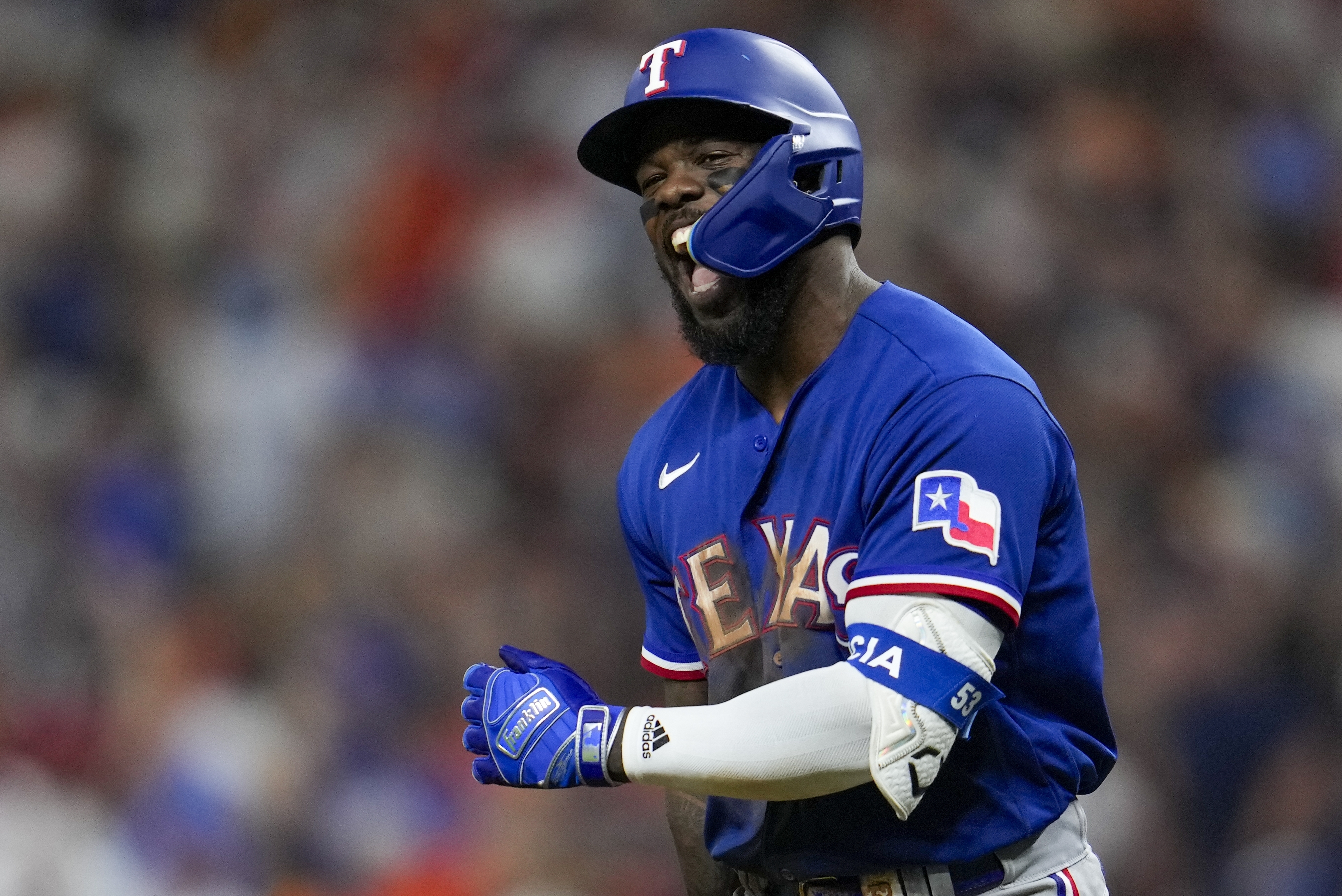 Rangers vs. Astros: Adolis Garcia responds to benches-clearing brawl with  grand slam in ALCS Game 6 - DraftKings Network